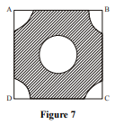 In Figure-7, ABCD is a square of side 14 cm. From each corner of the square, a quadrant of